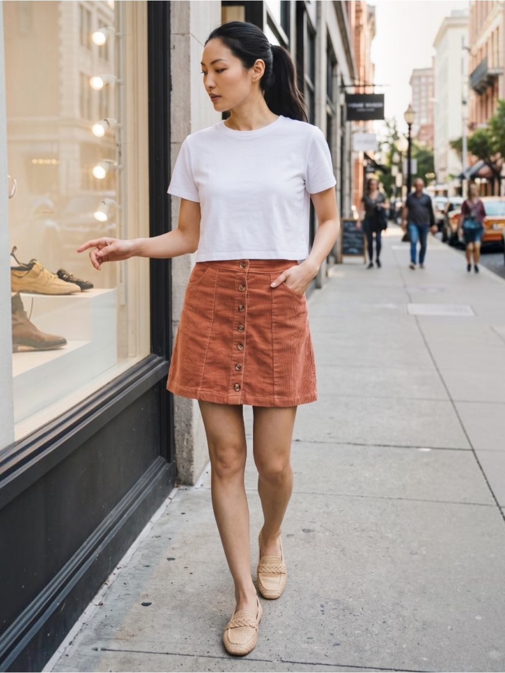 New! Forever 21 Pink corduroy mini skirt